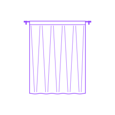 Buildings Window Curtains Rod Pocket Sketch Svg Vector, Free Vectors File